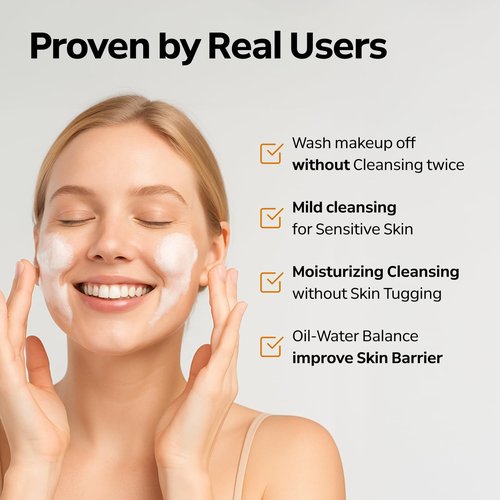 LYLYL Easy Bubble Jojoba Latte Cleanser, 9 Grain Based Ingredients, Oil&Foam Cleanser, EWG Green Ingredients, Double Cleansing, All Skin Types, No Dry Tight Feeling, Korean Skincare, 6.59 fl.oz/195ml