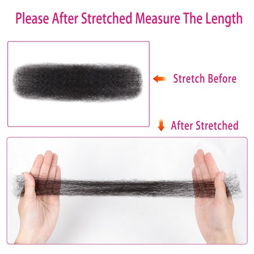 Afro Kinkys Bulk Human Hair For Braiding Afro Kinky-Curly Human Hair Bulk For Mini Twist Hair 16Inchs 50g/pack Bulk Human Braiding Hair For Micro Locs Extensions (1B, 16Inchs,50g/pack)