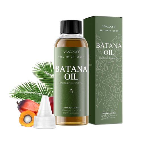 3 Pcs Batana Oil for Hair Growth, 100% Pure & Natural Raw Batana, Dr. Sebi Oil from Honduras, Care for Hair, Scalp & Skin, 3 Bottle with 6 Caps