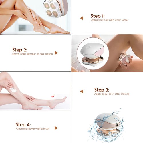 Electric Razors for Women Legs, Painless Hair Removal Device with LED Light, Faultless Shaver for Women, Personal Care Products, Instant (with Storage Bag and Adapter)