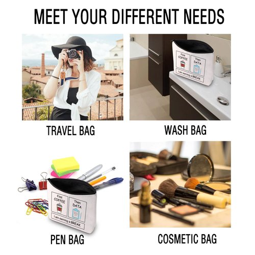 JXGZSO Teacher Zipper Pouch Makeup Bag BCBA Therapist Behavior Special Education Gift S Psychologist Gift (First COFFEE Then Bag)