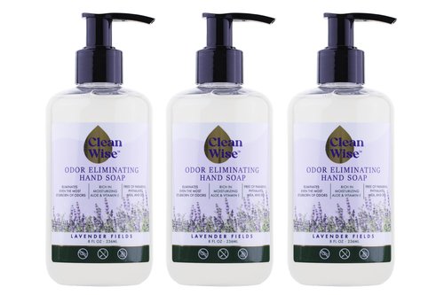 CLEANWISE Odor Eliminating Hand Soap, Clean Citrus, 8 fl oz (3 Pack, Lavender)