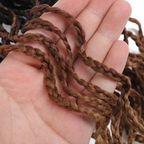 150 Strands Goddess Box Braids Crochet Braids Hair Pre lopped with Curly Braids Synthetic Braiding Hair 14 Inch 5Packs/Lot (14Inch(5packs), 1B/30/27#)