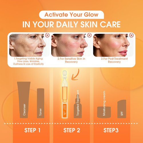 Salmon DNA Serum, Anti-Wrinkle PDRN Serum, 8000ppm Salmon Egg Ampoule, Collagen, Glutathione, Niacinamide, Hyaluronic Acids, Vitamin E - Korea Skin Care for Anti-Wrinkle & Brighten, 0.05 fl.oz x 35e