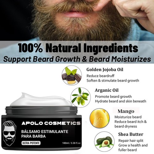 Para Barba, Estimulante De Barba, Beard Balm for Men, Crecimiento De Barba Para Hombre, Mustache Wax, Bálsamo Para Barba, Original Moisturizes & Strengthens Para Crecer La Barba Rapido Beard (1 PCS)