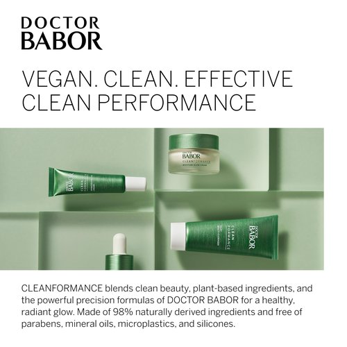 BABOR CLEANFORMANCE Moisture Glow Cream, Travel Daily Moisturizer with Light-Reflecting Pigments, Instant Glow and Hydration, Prebiotics & Probiotics Facial Cream, Radiant Even Complexion, 0.5 oz