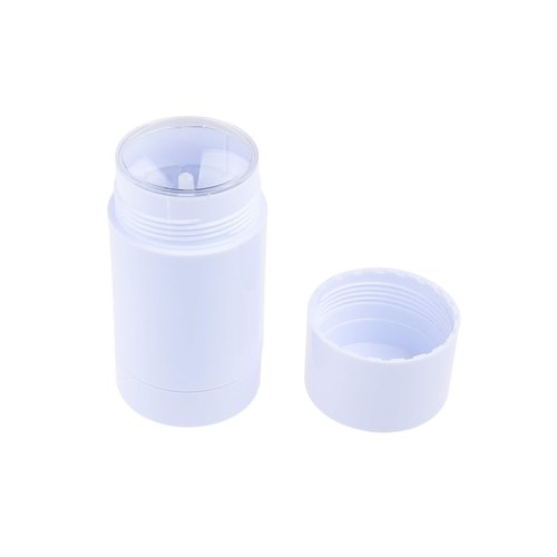 Kare & Kind Empty Deodorant Containers with Cap (4-Pack) - 75ml. - Top Fill with Twist Mechanism - 6 Writable Stickers - Refillable Cosmetic Tubes for Lip Balm, Solid Fragrance, Soap etc. - (White)