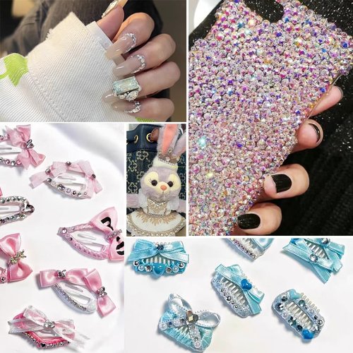 Mulutoo 400Pcs Hotfix Rhinestones Bulk, Crystal Clear AB Rhinestones for Crafts Clothes DIY Decoration,SS30,6-6.2MM(XS002 - Transparent Gray)