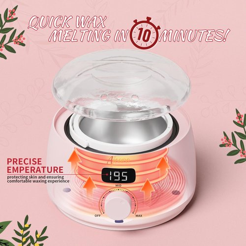 Ajoura Digital Wax Warmer, 10 minutes Quick-Heat Hair Removal Kit with Precision Temp. Control, Wax Heater including 30 Waxing Sticks & 2 Pairs of Gloves, Ideal Home & Salon Use for Whole Body