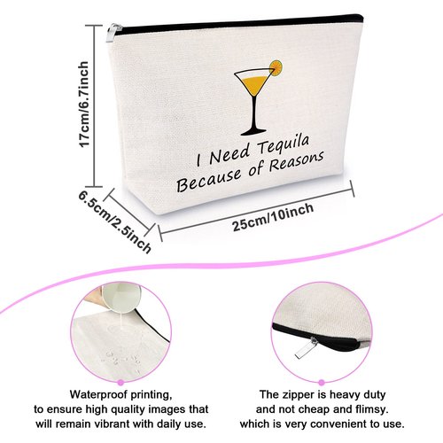 Tequila Gifts for Women Makeup bag for Women Tequila Lover Gift Ideas Cosmetic Bag Drinking Lovers Presents Funny Birthday Valentines Day Housewarming Presents for Best Friends Travel Cosmetic Pouch