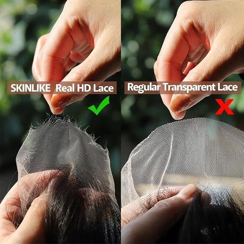 SKINLIKE Real HD Swiss Lace Closure Human Hair 2x6 Lace Closure with Clean Hairline Much More Density Full Cuticle Aligned Brazilian Human Hair Body Wave Style (16inch, HD BW 2x6 lace closure)