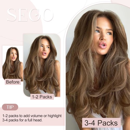 SEGO U Tip Hair Extensions Human Hair, Keratin Bonded & Loop Hair Extensions, K Tip Hot Fusion for Silky Straight Highlights, 1g per Strand, 50 Strands/50g, 16" Medium Brown
