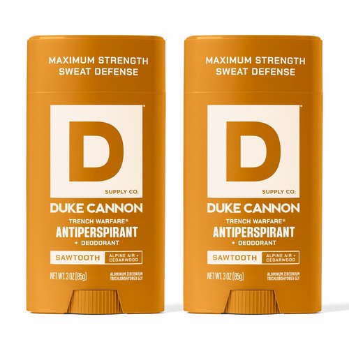 Duke Cannon Supply Co. Anti-Perspirant Deodorant for Men 3 oz. Sawtooth, 2 Pack - Unique Masculine Scent, Odor Control & Soothe Skin