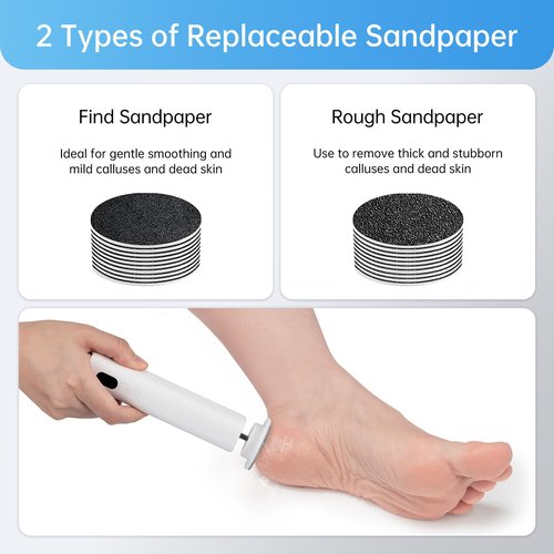 Electric Foot Callus Remover Rechargeable, 6 Speeds, Charging Base, Portable Electric Foot File Pedicure Tools for Dead Skin & Cracked Heel