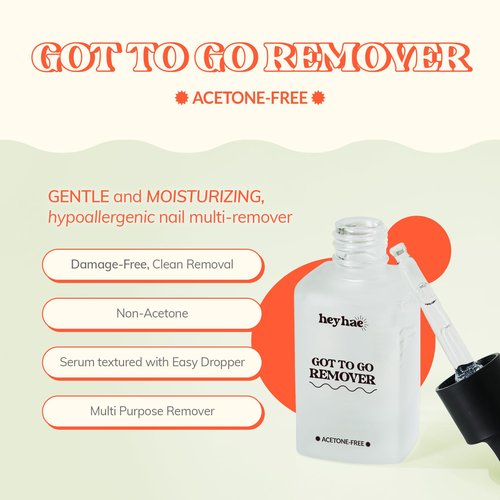 Heyhae Essentials Bundle - Semi Cured Gel Nail Strips (Hey, Dinner at 6?) + Got to Go Remover [2 Pack]