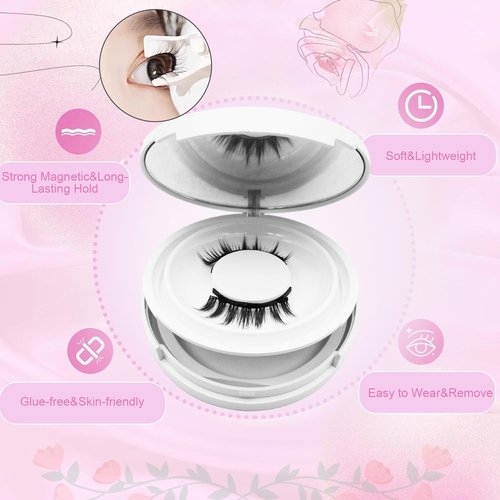 Hunnyfit Magnetic Lashes,Magnetic Eyelashes with Applicator,2025 New Reusable Magnetic Lashes Natural Look No Glue or Liner Needed(Natural+Simple+Devil)