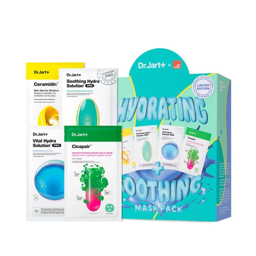 Dr.Jart+ Art Start Hydrating and Soothing Korean Face Mask Value Set | Korean Skin Care Set of 4 Masks