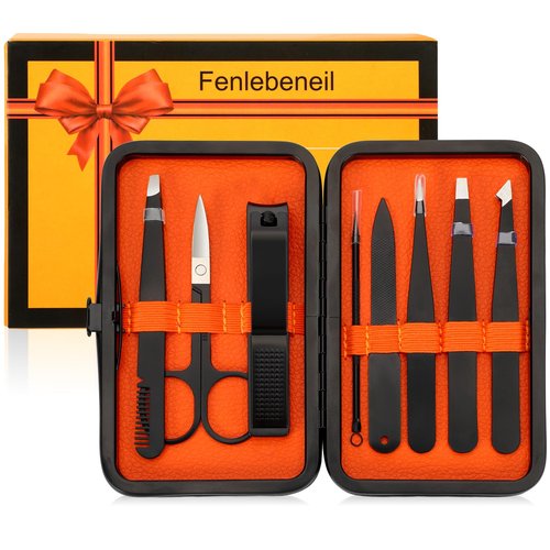 Tweezers Set,Precision Tweezers for Eyeborw Facial Hair Ingrown Hair Splinter Removal,Tweezers and Nail Clippers Set,Travel Nail Clippers Kit with Tweezer Manicure Tool, Grooming Kit Gifts for Men