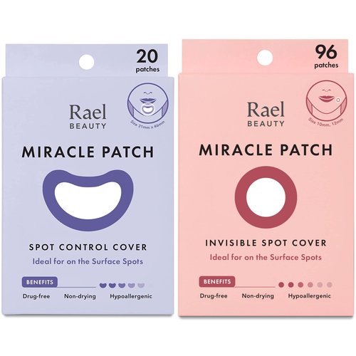 Rael Miracle Bundle - Large Spot Control Cover (20 Count), Invisible Spot Cover (96 Count)