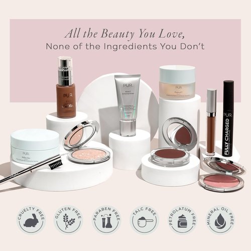 PÜR MINERALS 4-in-1 Love Your Selfie Longwear Foundation and Concealer - Unique, Dual-Applicator Component - Covers Blemishes and Imperfection - Reduce Fine Lines and Wrinkles - MN5 - 1 oz Makeup
