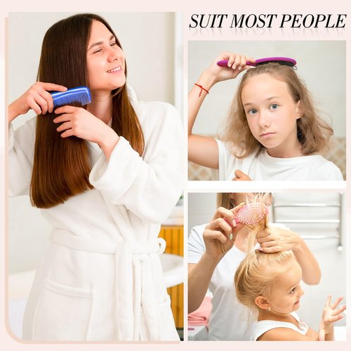 30 Pcs Mini Wet Hair Brush and Wide Hair Combs, Travel Detangling Brush for Most Hair Types Stocking Stuffers for Women Girls
