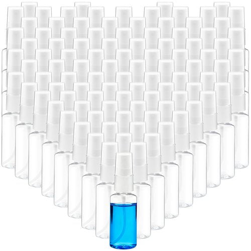 KoMvzyl 100 Pcs Mini Spray Bottles 1 oz Small Plastic Fine Mist Spray Bottles Clear Alcohol with Small Funnels Empty Plastic Bottles Travel Bottle for Essential Oils Travel Perfumes