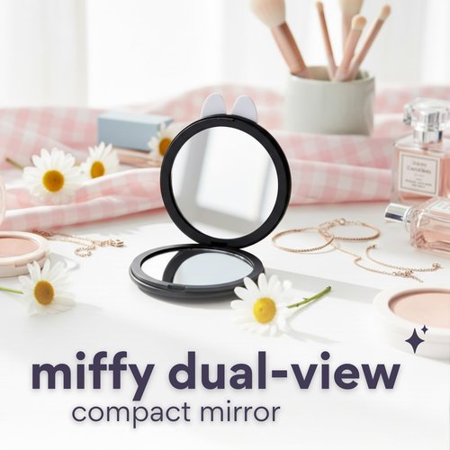 dearcloud Miffy Hi-Def Duo Compact Mirror - Travel-Friendly, Dual Magnification