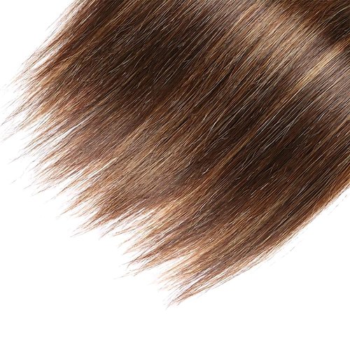 ZCMYVINND Highlight Chocolate Straight Bundles Dark Brown Bundles Human Hair 10 12 14 Inch Chocolate and Light Brown Double Weft P430 Unprocessed Brazilian Remy Hair Extensions