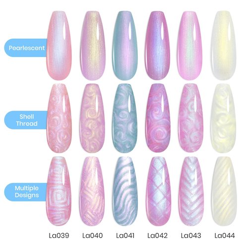 Beetles Pastel Pearl Gel Nail Polish, 12 Colors Colors Macaron Pink Blue Green Yellow Purple Soft Pastel Shimmer Pearl White Pink Purple Mermaid Gel Polish