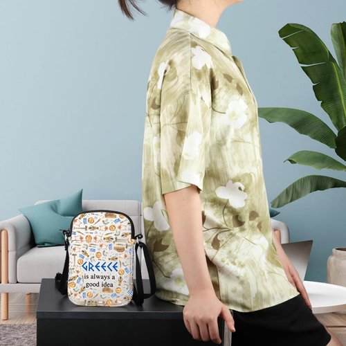 WCGXKO Greece Gift Surprise Trip Zipper Pouch Crossbody Bag - Greece Is Always A Good Idea (GREECE CR)