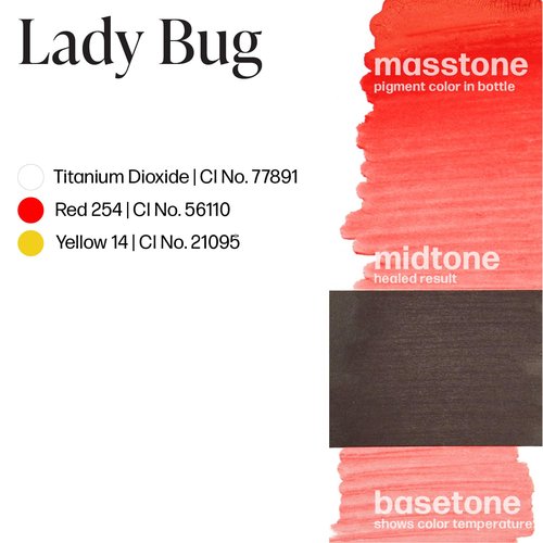 Perma Blend - Lady Bug - Orangey Red Tattoo Ink for Permanent Makeup - Lip Blush Microblading Ink to Enhance Color - Lip Blushing & Tattoo Supplies - Vegan (0.5 oz)