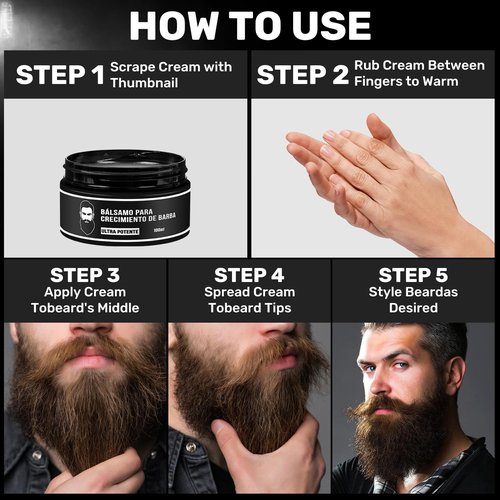 ceepdoogle 2 Pcs Cosmetics Para Barba, Bálsamo Estimulante de Barba,Estimulante Para Barba,Ultra Potente Beard Stimulating Balm, Crema Para Barba, Moisturizes & Strengthens Beard, 200ML / 7 OZ