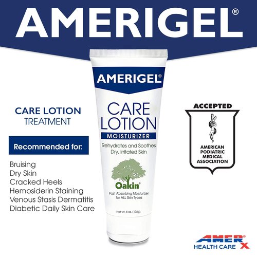 AMERIGEL Total Day & Night Skin Care Bundle - Care Lotion Hypoallergenic Moisturizer & Diabetic Skin Care (6 oz.) - Barrier Lotion Skin Protectant To Protect Chafed Skin (6 oz.)