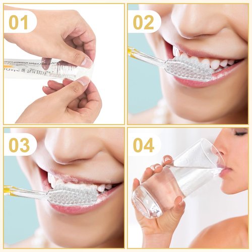 HQSLsund 200pcs Prepasted Disposable Toothbrushes Bulk Individually Wrapped Pre Pasted Soft Bristle Tooth Brush Set Travel Toothbrushes for Homeless Gift Hotel Camping Travel