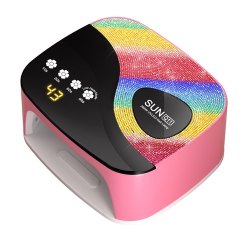 LVAINIT SUNX11 Rhinestone uv Nail Lamp - LED UV Gel Nail Dryer with Rainbow Crystal Design, 3-Second Quick Dry, Touch Screen, Detachable Base, 4 Timer Settings, for Fingernails & Toenails