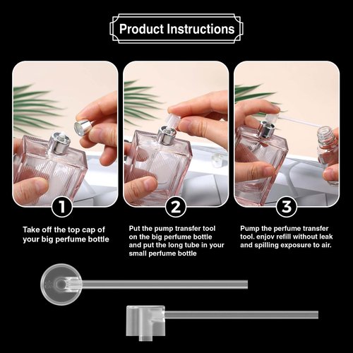 2 Set Perfume Refill Tool Kit, Plastic Perfume Syringe Extractor for Liquid Cologne Fragrance Sample Essential Oils, Travel Use