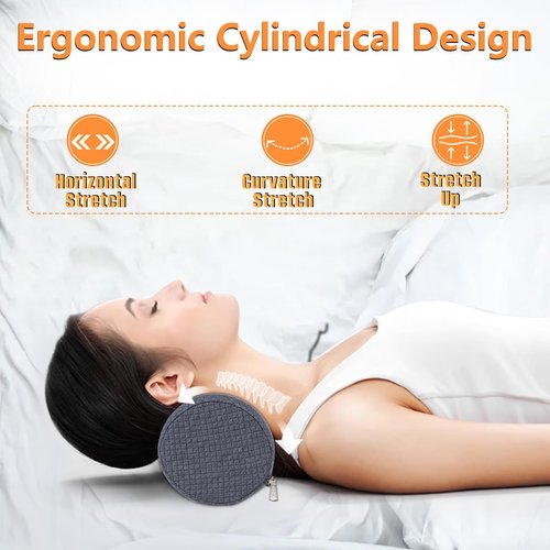 2 Pack Round Massage Table Bolster Pillow Pad, Bolster Pillow, Round Pillows, Suitable for Earthlite Massage Table (Grey, 5.9''x19.6'')