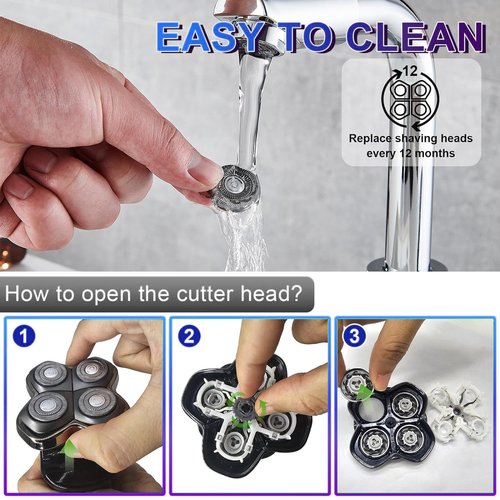 Shaver Head Replacement Blade compatible with Skull Shaver Pitbull, Butterfly Kiss, and Palm Electric Razors，12 pcs