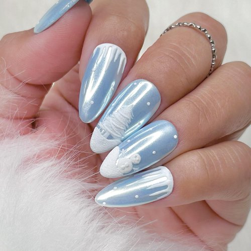 Daily Charme Sterling Pearl Nail Chrome Powder (Pearl) 1g, Metallic Nail Powder, Translucent Pearlescent Pigment, Mirror Metallic Effect, Home DIY/Nail Salon Manicure