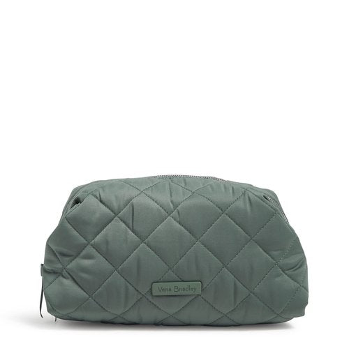 Vera Bradley Women's Performance Twill Medium Cosmetic Makeup Organizer Bag, Olive Leaf, One Size