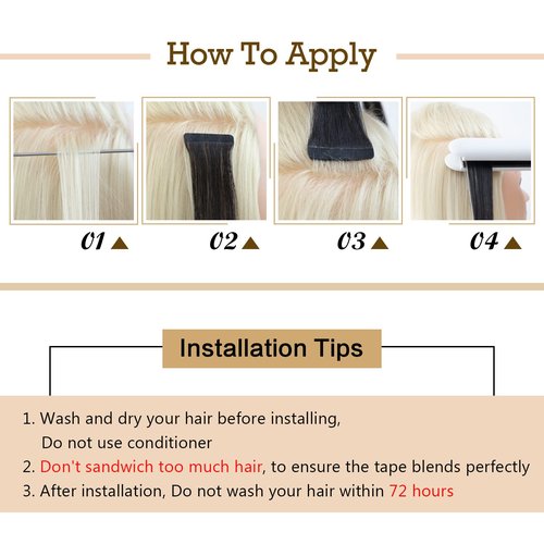 AGMITY Tape in Hair Extensions 100% Remy Human Hair Jet Black 20 inches 20pcs 50Gram Seamless Skin Weft Straight Real Human Hair Tape in Extensions(20 inches #1 Jet Black)