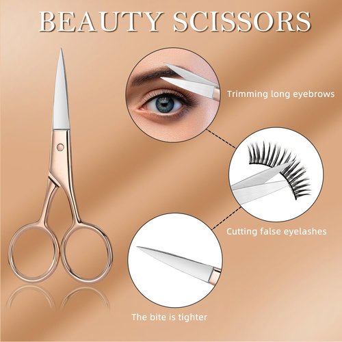 FungChoi 5pcs Eyelash Extension Tweezers, High Precision Lash Tweezers Scissors Set, Straight and Curved Eye Lash Tweezers for Extensions, with Storage Box
