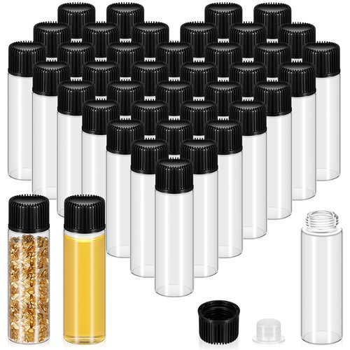 Lallisa 80 Pcs 7 ml Small Glass Vials with Screw Caps Anointing Oil Bottles with Plastic Stopper Mini Sample Clear Leakproof Glass Bottles for Liquids Aromatherapy Fragrance Lightweight Perfume Travel