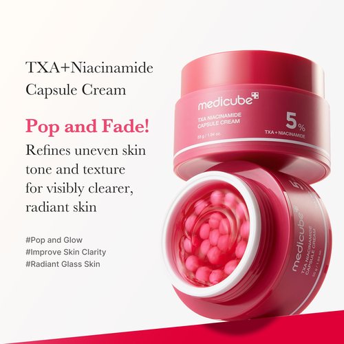 medicube TXA Glow & Care Duo: TXA+Niacinamide 15% Glow Facial Serum and TXA+Niacinamide Capsule Cream