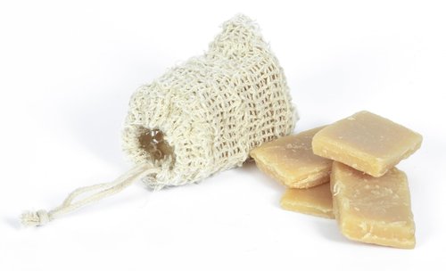 Pure Castile and Artisan Bar Soap Handmade with 100% Fair Trade Organic Oils, Cold Process Bars with Soap Saver Eco Scrub Bag by BeeTheLight (30 ounces w/Soap Saver Bag, Unscented Castile)