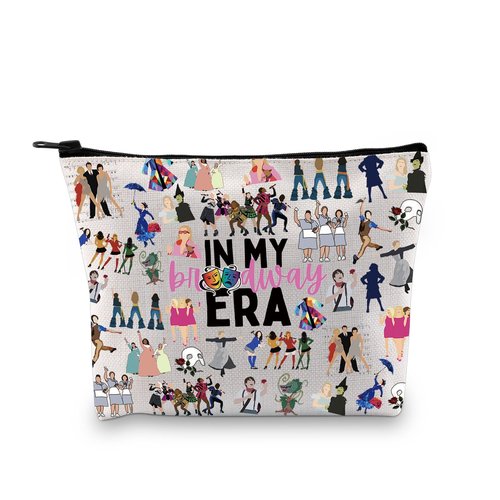 GJTIM Musical Gift Theatre Bag In My Musical Era Musical Theatre Gift Musical Zipper Pouch Makeup Bag (BWayEra Bag)