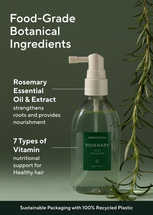 AROMATICA Root Enhancer (2 Packs) Rosemary Water Spray for Hair Growth – Korean Hair Care Oil for Scalp Detox – Flaky & Itchy & Dry Scalp Treatment – Free from Sulfate, Silicone, and Paraben (3.38oz)
