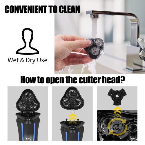 Universal Rotary Replacement Shaver Head,Compatible with Remington Shaver Series,for R3,R4,R5,R6,R7,R8,SP-3141 and SP-5161 Foils/Blades (Black(2 Count))