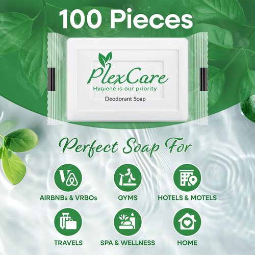 100 Pack Pleasant Scent 1.5 oz Bar Soap, Hotel Travel Size, Individually Wrapped, Bulk Amenities and Toiletries for Hospitality