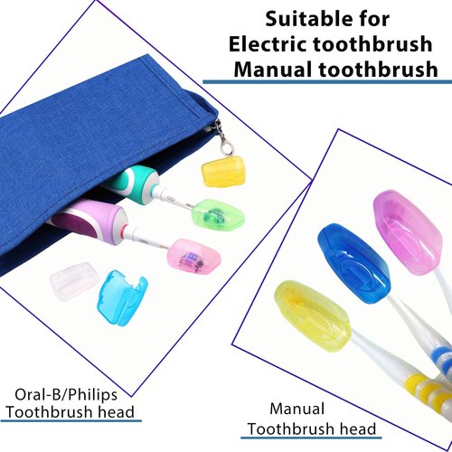Toothbrush Travel Case for Oral B/Oral-B Pro 1000 1500 5000 7000 & Philips Sonicare 4100 1100 5300 5100 6100/iO Electric Toothbrush, Hard Protective Storage Bag (Deep blue case with toothbrush cap)